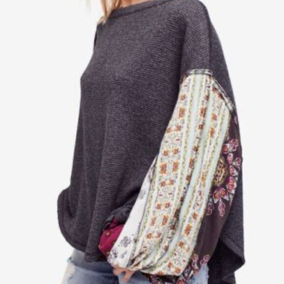 We The Free People Blossom Hanker chief Sleeve Balloon Sweater - Picture 1 of 5